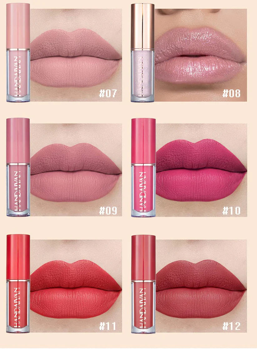 12 Matte Lipsticks – Smudge-Proof & Long-Lasting (Orginal Handaiyan )